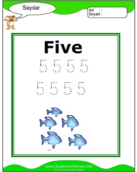 okul öncesi 1 sayısı çizgi çalışması